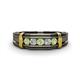 1 - Kevin 0.55 ctw Peridot and Natural Diamond Men Wedding Band (7.80 mm) 