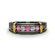 1 - Kevin 0.52 ctw Pink Sapphire and Natural Diamond Men Wedding Band (7.80 mm) 