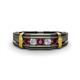 1 - Kevin 0.55 ctw Rhodolite Garnet and Natural Diamond Men Wedding Band (7.80 mm) 