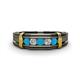 1 - Kevin 0.41 ctw Turquoise and Natural Diamond Men Wedding Band (7.80 mm) 