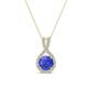 1 - Keily 6.00 mm Round Tanzanite and Diamond Halo Pendant 