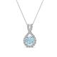 1 - Keily 6.00 mm Round Aquamarine and Diamond Halo Pendant 