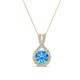 1 - Keily 6.00 mm Round Blue Topaz and Diamond Halo Pendant 