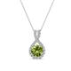 1 - Keily 6.00 mm Round Peridot and Diamond Halo Pendant 