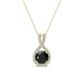 1 - Keily 6.00 mm Round Black and White Diamond Halo Pendant 