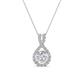 1 - Keily 6.00 mm Round White Sapphire and Diamond Halo Pendant 