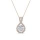 1 - Keily 6.00 mm Round White Sapphire and Diamond Halo Pendant 