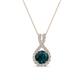 1 - Keily 6.00 mm Round London Blue Topaz and Diamond Halo Pendant 