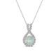 1 - Keily 6.00 mm Round Opal and Diamond Halo Pendant 
