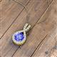 3 - Keily 6.00 mm Round Tanzanite and Diamond Halo Pendant 