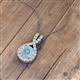 3 - Keily 6.00 mm Round Aquamarine and Diamond Halo Pendant 