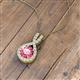 3 - Keily 6.00 mm Round Pink Tourmaline and Diamond Halo Pendant 