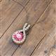 3 - Keily 6.00 mm Round Pink Tourmaline and Diamond Halo Pendant 