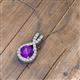 3 - Keily 6.00 mm Round Amethyst and Diamond Halo Pendant 