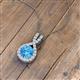 3 - Keily 6.00 mm Round Blue Topaz and Diamond Halo Pendant 