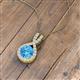 3 - Keily 6.00 mm Round Blue Topaz and Diamond Halo Pendant 