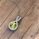 3 - Keily 6.00 mm Round Peridot and Diamond Halo Pendant 