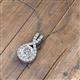 3 - Keily 6.00 mm Round White Sapphire and Diamond Halo Pendant 
