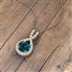 3 - Keily 6.00 mm Round London Blue Topaz and Diamond Halo Pendant 