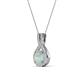 4 - Keily 6.00 mm Round Opal and Diamond Halo Pendant 