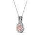 4 - Keily 6.00 mm Round Morganite and Diamond Halo Pendant 