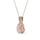4 - Keily 6.00 mm Round Morganite and Diamond Halo Pendant 