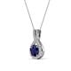 4 - Keily 6.00 mm Round Blue Sapphire and Diamond Halo Pendant 
