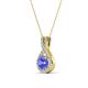 4 - Keily 6.00 mm Round Tanzanite and Diamond Halo Pendant 