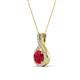 4 - Keily 6.00 mm Round Ruby and Diamond Halo Pendant 