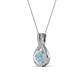 4 - Keily 6.00 mm Round Aquamarine and Diamond Halo Pendant 
