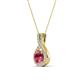 4 - Keily 6.00 mm Round Pink Tourmaline and Diamond Halo Pendant 