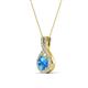 4 - Keily 6.00 mm Round Blue Topaz and Diamond Halo Pendant 
