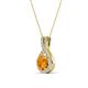 4 - Keily 6.00 mm Round Citrine and Diamond Halo Pendant 
