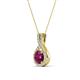 4 - Keily 6.00 mm Round Rhodolite Garnet and Diamond Halo Pendant 