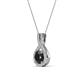 4 - Keily 6.00 mm Round Black and White Diamond Halo Pendant 