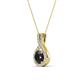 4 - Keily 6.00 mm Round Black and White Diamond Halo Pendant 