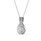4 - Keily 6.00 mm Round White Sapphire and Diamond Halo Pendant 