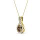 4 - Keily 6.00 mm Round Smoky Quartz and Diamond Halo Pendant 