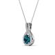 4 - Keily 6.00 mm Round Blue and White Diamond Halo Pendant 