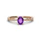 1 - Amaira 7x5 mm Oval Cut Amethyst and Round Diamond Engagement Ring  