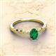 2 - Amaira 7x5 mm Oval Cut Emerald and Round Diamond Engagement Ring  