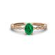 1 - Amaira 7x5 mm Oval Cut Emerald and Round Diamond Engagement Ring  