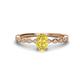 1 - Amaira 7x5 mm Oval Cut Yellow Sapphire and Round Diamond Engagement Ring  