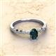 2 - Amaira 7x5 mm Oval Cut London Blue Topaz and Round Diamond Engagement Ring  