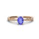 1 - Amaira 7x5 mm Oval Cut Tanzanite and Round Diamond Engagement Ring  