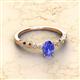 2 - Amaira 7x5 mm Oval Cut Tanzanite and Round Diamond Engagement Ring  