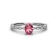 1 - Amaira 7x5 mm Oval Cut Pink Tourmaline and Round Diamond Engagement Ring  