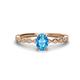 1 - Amaira 7x5 mm Oval Cut Blue Topaz and Round Diamond Engagement Ring  