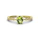 1 - Amaira 7x5 mm Oval Cut Peridot and Round Diamond Engagement Ring  