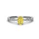 1 - Amaira 7x5 mm Oval Cut Yellow Sapphire and Round Diamond Engagement Ring  